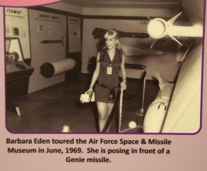 Barbara Eden Touring Air Force Space and Missile Museum in June 1969