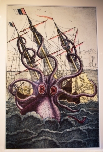 "Colossal Octopus" Pen and Wash Drawing, 1803