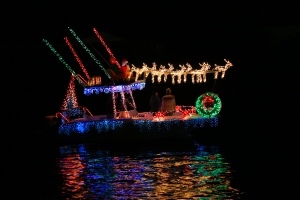 Boat Parade Santa with Reindeer