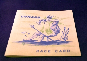 Vintage Cunard Race Card (Neptune with his Trident Keeping Score)