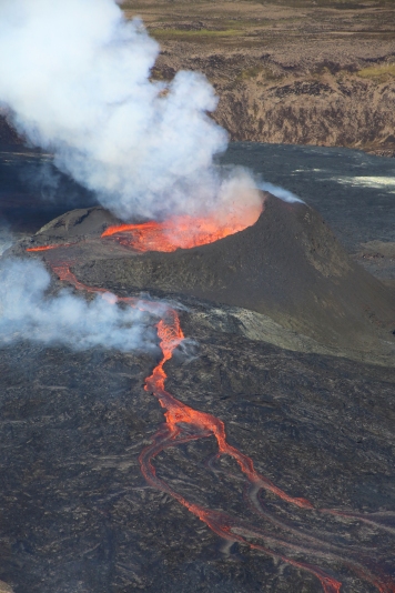 Fagradalsfjall Volcano with Lava Flow
